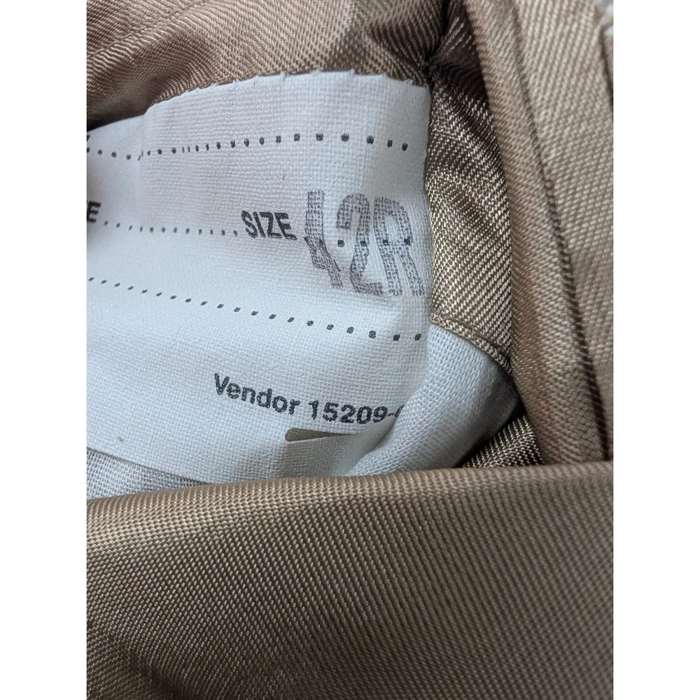 Towncraft Mens Vintage Beige Textured Two Button Blazer Sport Coat Size 42R